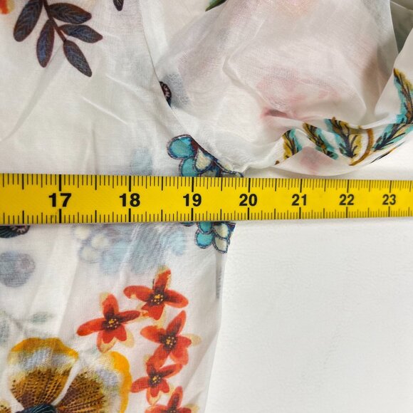 NWOT Johnny Was Ardella Silk Blend Maxi Dress/Cover up Floral Puff Sleeve Size S - Picture 12 of 14